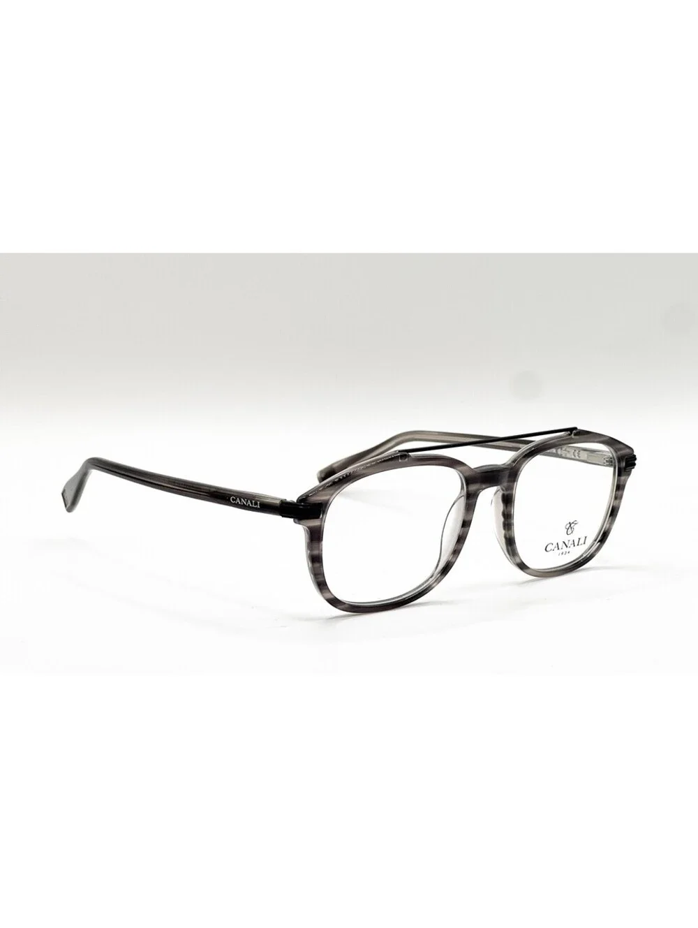 Canali CO316 C02 Grey Stripe Rectangle Authentic Eyeglass Frames 52-18